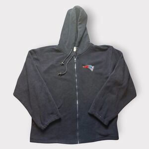 US Clothing Co New England Patriots Fleece Hoodie Navy Blue Full‎ Zip Mens XL